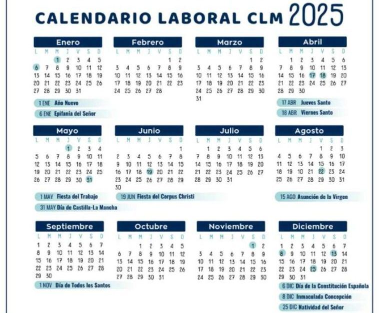 El 31 de mayo y el 19 de junio, los festivos de Castilla-La Mancha para el año 2025