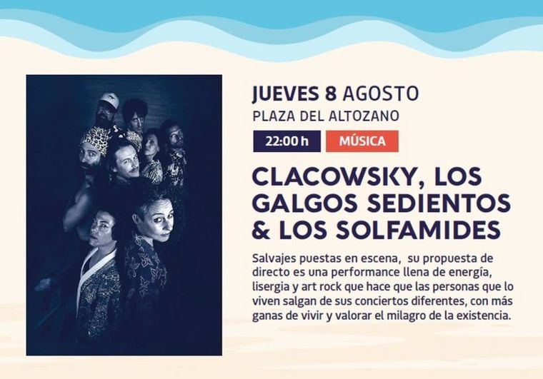 El Verano Cultural de Albacete finaliza este jueves con Clacowsky, Los Galgos Sedientos y Las Solfamidas